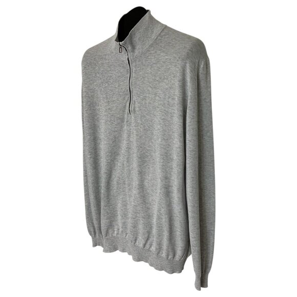 Malo Mens 1/2 Zip Pullover Sweater 56 US/46 XXXL Gray Cotton DEFECT - Picture 3 of 13
